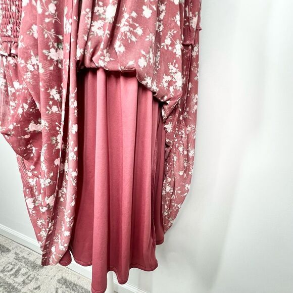 NWOT Arula Smocked Floral Ruffle Flutter Sleeve Babydoll Mini Dress Size B 2X - Picture 6 of 12